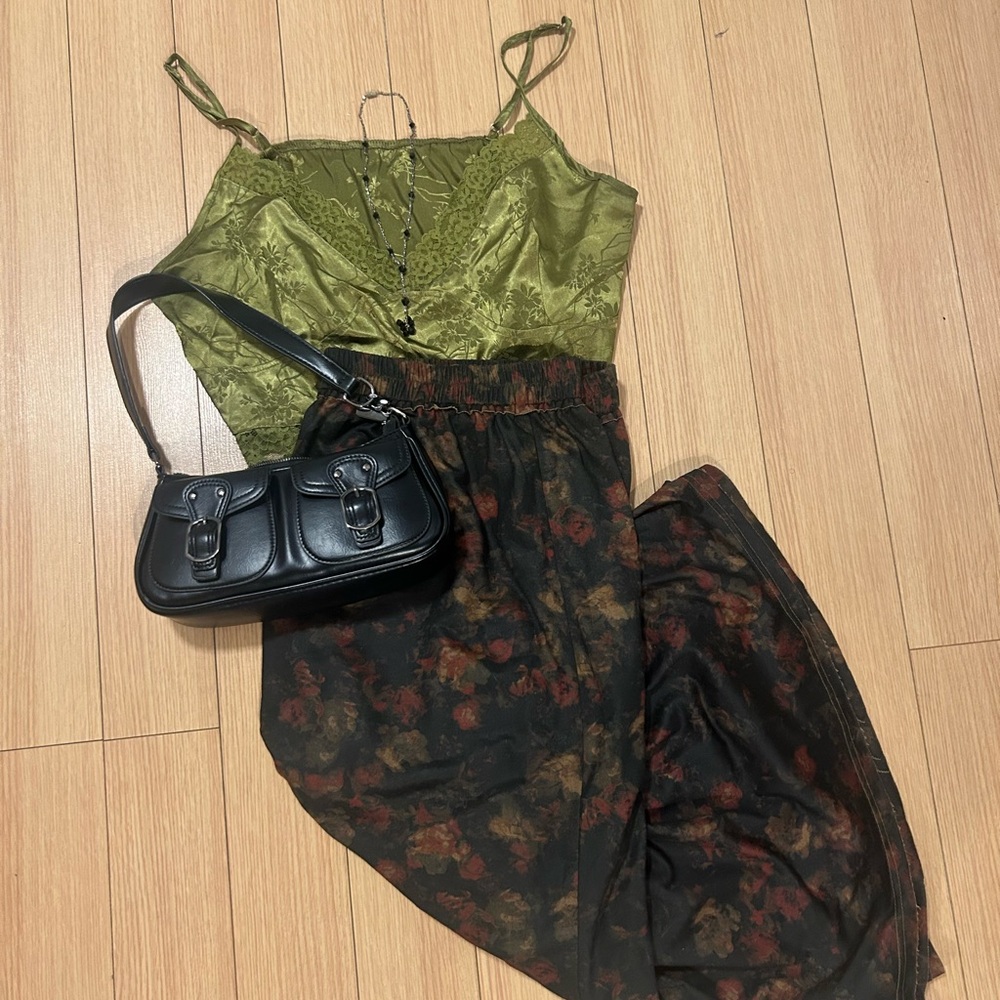 Olive Floral Top